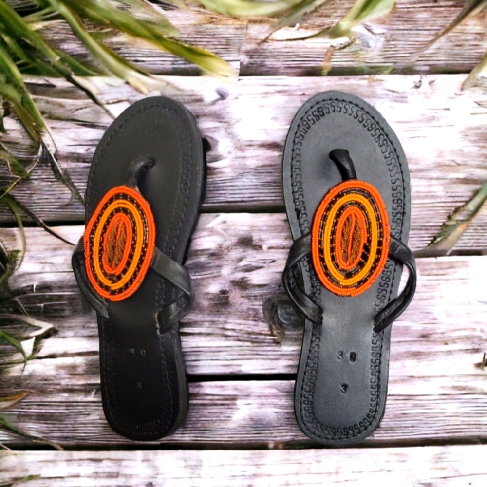 Maasai Beaded Sandals, Handmade Sandals, Boho Sandals